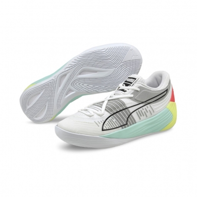 Puma Fusion Nitro white/light blue Indoor Court Shoes Men